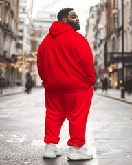 Men's Christmas Santa Cosplay Big and Tall Hoodie Sweatpants 2-Piece Set